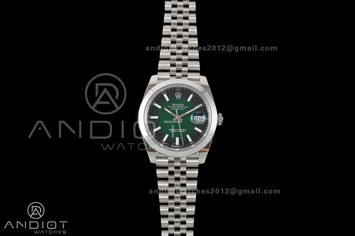 DateJust 41 126300 SEEK 1:1 Best Edition 904L Steel Green Ombre Dial on Jubilee Bracelet VR3235